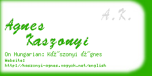 agnes kaszonyi business card